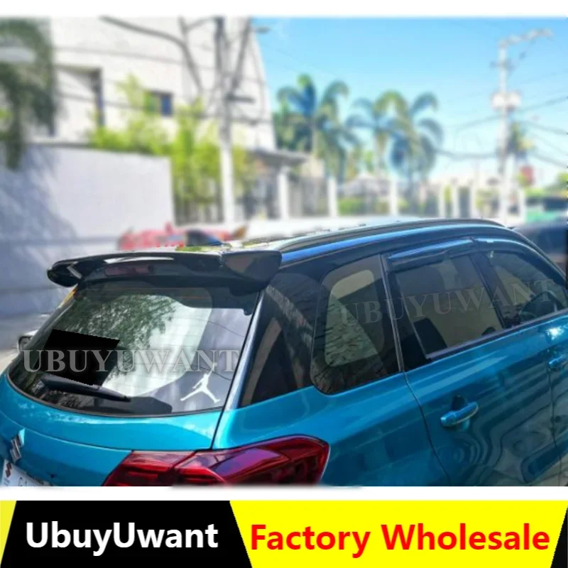 

CAR WING SPOILER For Suzuki Vitara Universal Lip Spoiler ABS Plastic Carbon Fiber Look Rear Roof Wing Car Body Kit Accessories