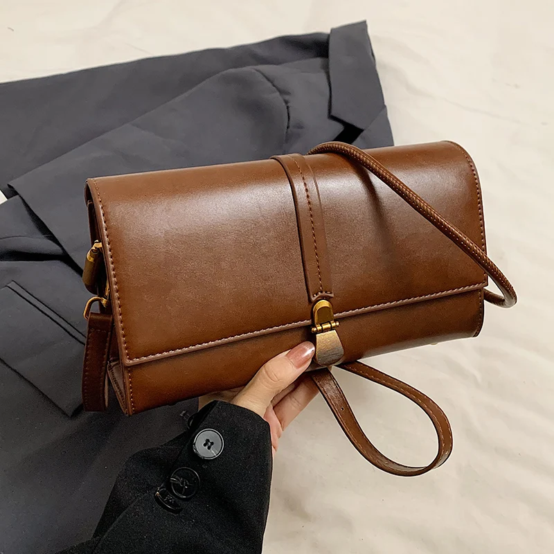 

Fashion Retro Pu Leather Crossbody Bag For Women 2025 Winter Flap Messenger Bag Ladies Travel Small Shoulder Underarm Handbag