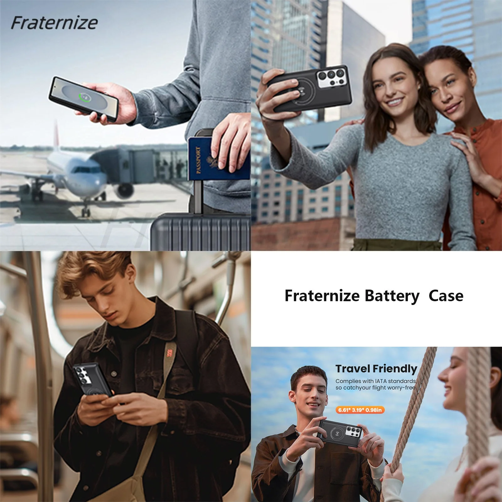 Wireless Charging Battery Case for Samsung Galaxy S24 Ultra/S24 Plus/S24 Portable Charging Cover for Magsafe Battery Pack 10000