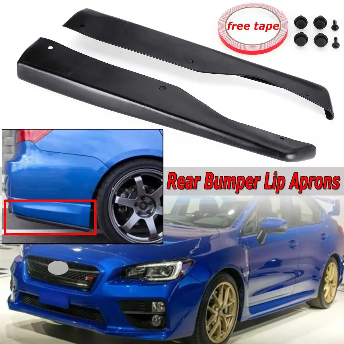 Carbon Fiber Car Side Rear Bumper Lip Diffuser Splitter Wrap Diffuser Spoiler Canard Side Aprons For Subaru Impreza WRX Sti 4Dr