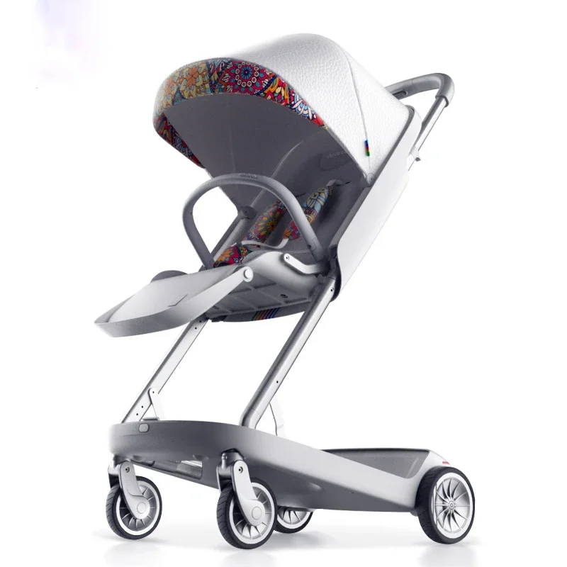 

Luxury children's foldable baby stroller, turn pull rod box baby stroller