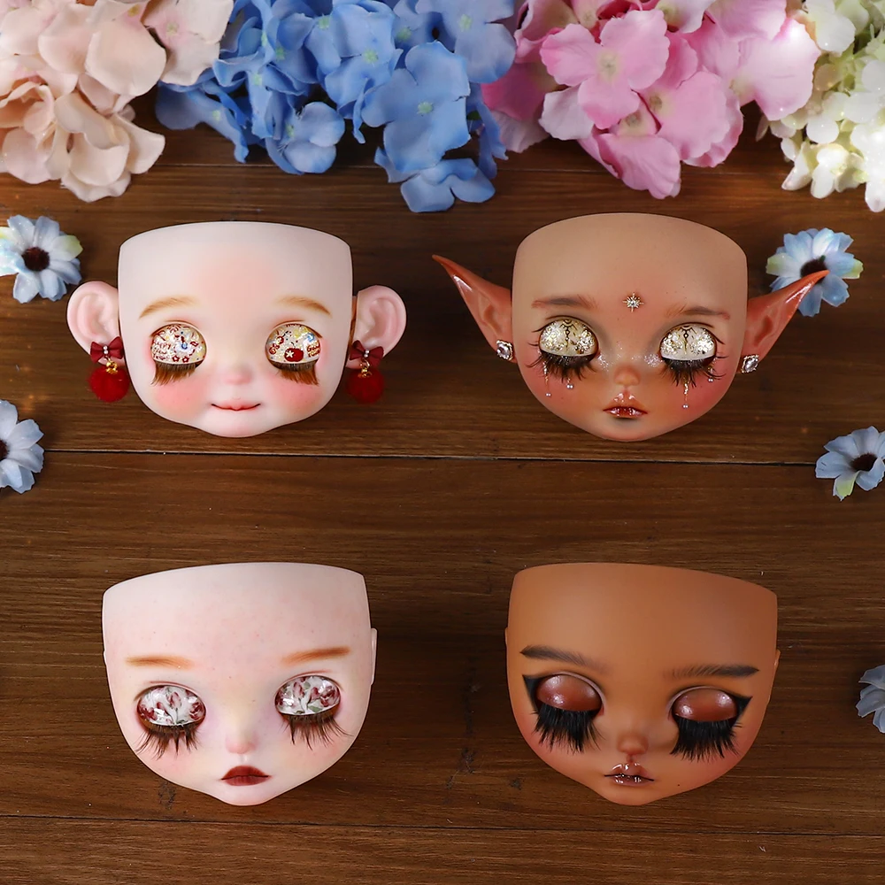 Forest Elf ICY DBS Ooak Blyth Doll Hand-Painted Face Plate Including Back Plate Screws Carved lips 1/6 BJD Anime Girl