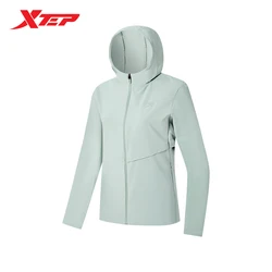 Xtep Jacket Women's Water-Proof Wind-Break Solid Color Sports Coat 2023 New Autumn Female Causal Comfortable Tops 977328140032