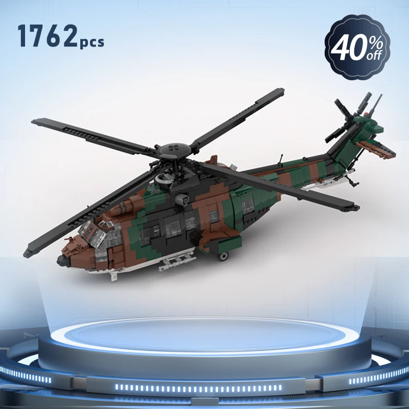 

Helicopter AS532 Cougar Model Technology Bricks DIY Assembly Airplane Toys For Kids Children Moc Building Blocks Special Ops