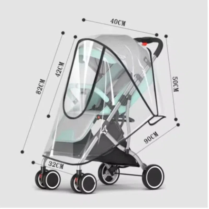 Universal กันน้ํา Rain COVER สําหรับ Prams Pram อุปกรณ์เสริมโปร่งใสฝุ่นเปิดซิปร่ม Rainy Season กันน้ํา