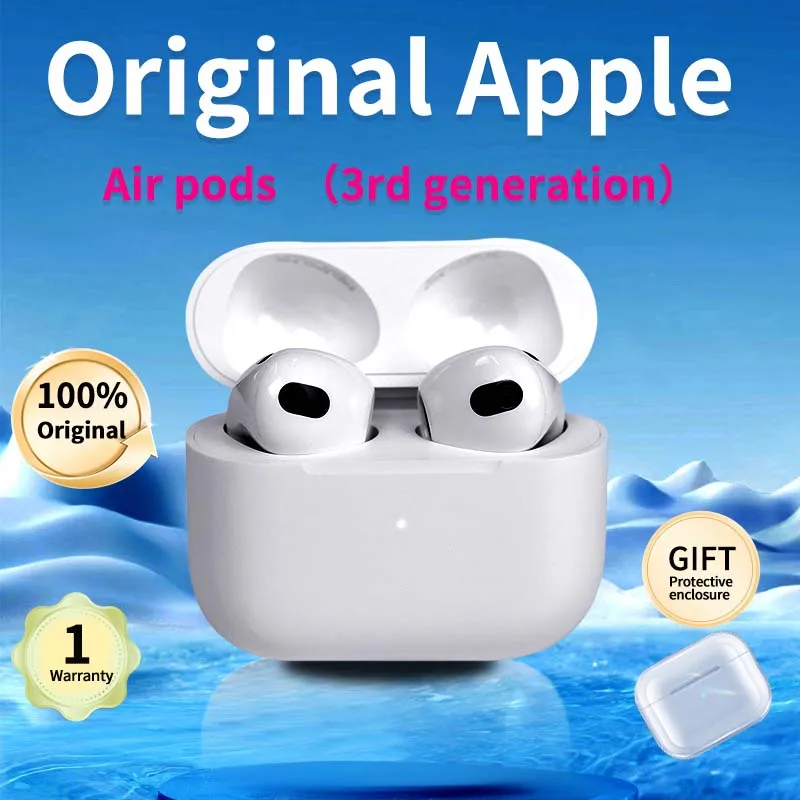 Original Apple Air Pods 3 (3rd generation)Wireless Ear Buds, MagSafe Wireless Charging Case， Lightning charging, Apple Bluetooth