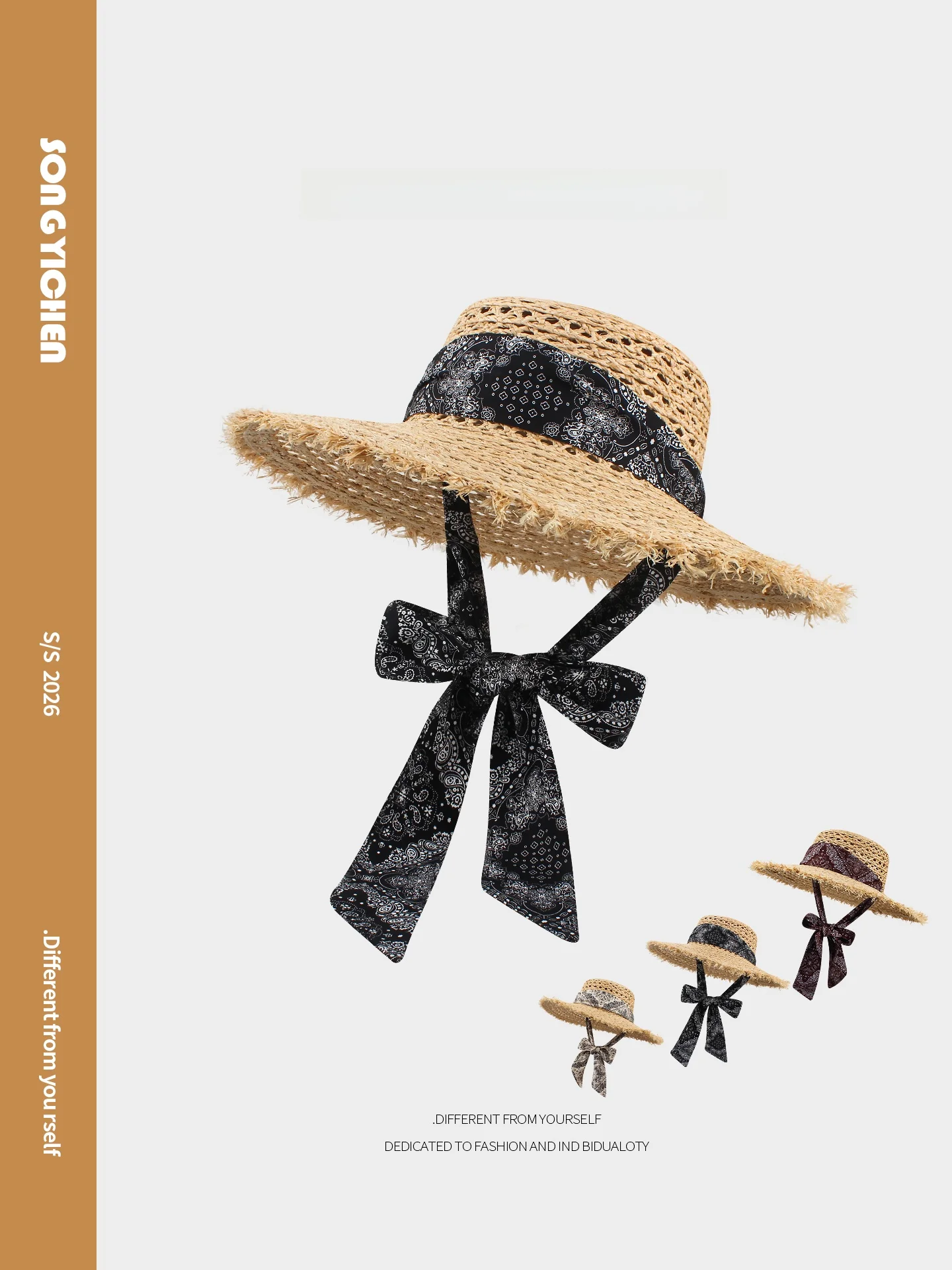 女性の夏のビーチ麦わら帽子大きなつばフラットトップ日よけ帽子フィリップグラス手作り通気性軽量折りたたみキャップ