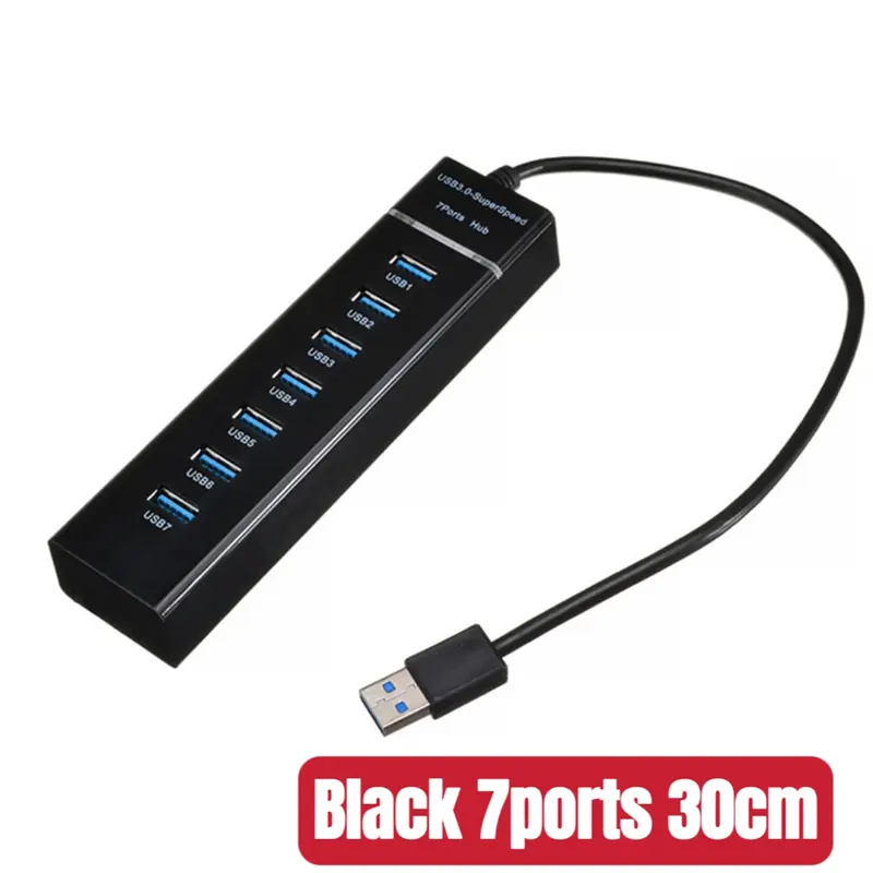 USB 3.0 4/7 Ports Hub Splitter Adapter Cable length 30/120cm For Desktop PC Mac Laptop Keyboard mouse Mobile hard disk - Image 8
