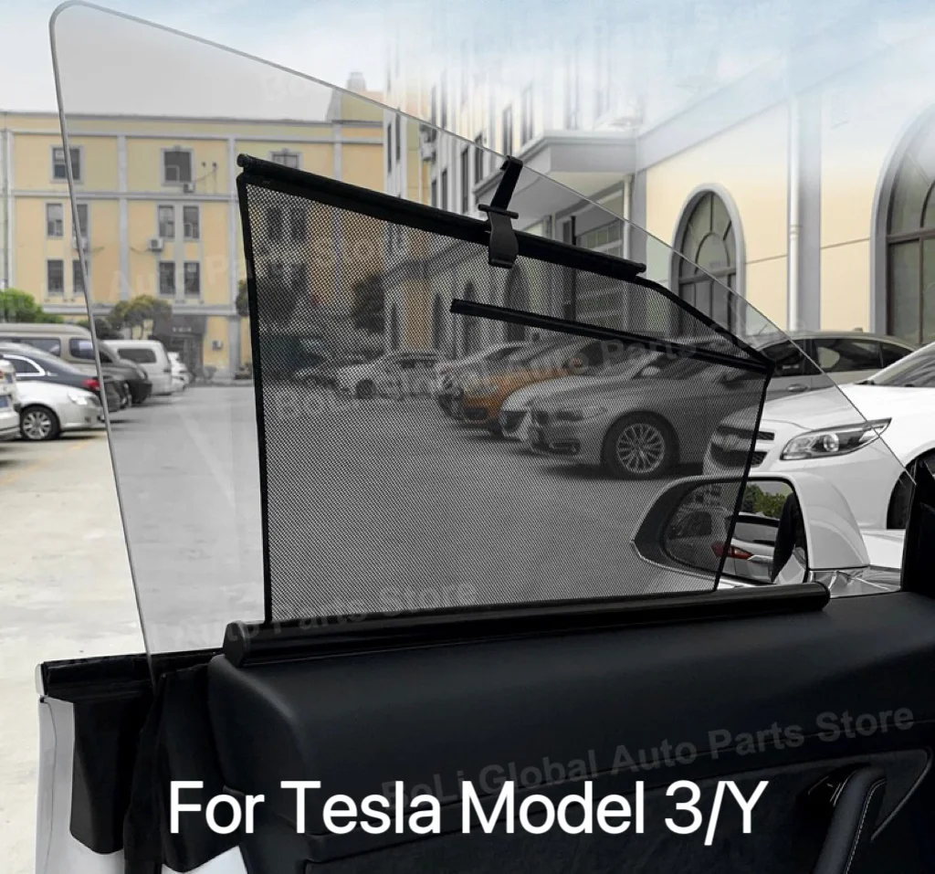 For Tesla Model 3/Y Car Lifting Window Sunshade Car Curtain Side Window Custom Sun Shade Mesh Sun Visor Summer Protection