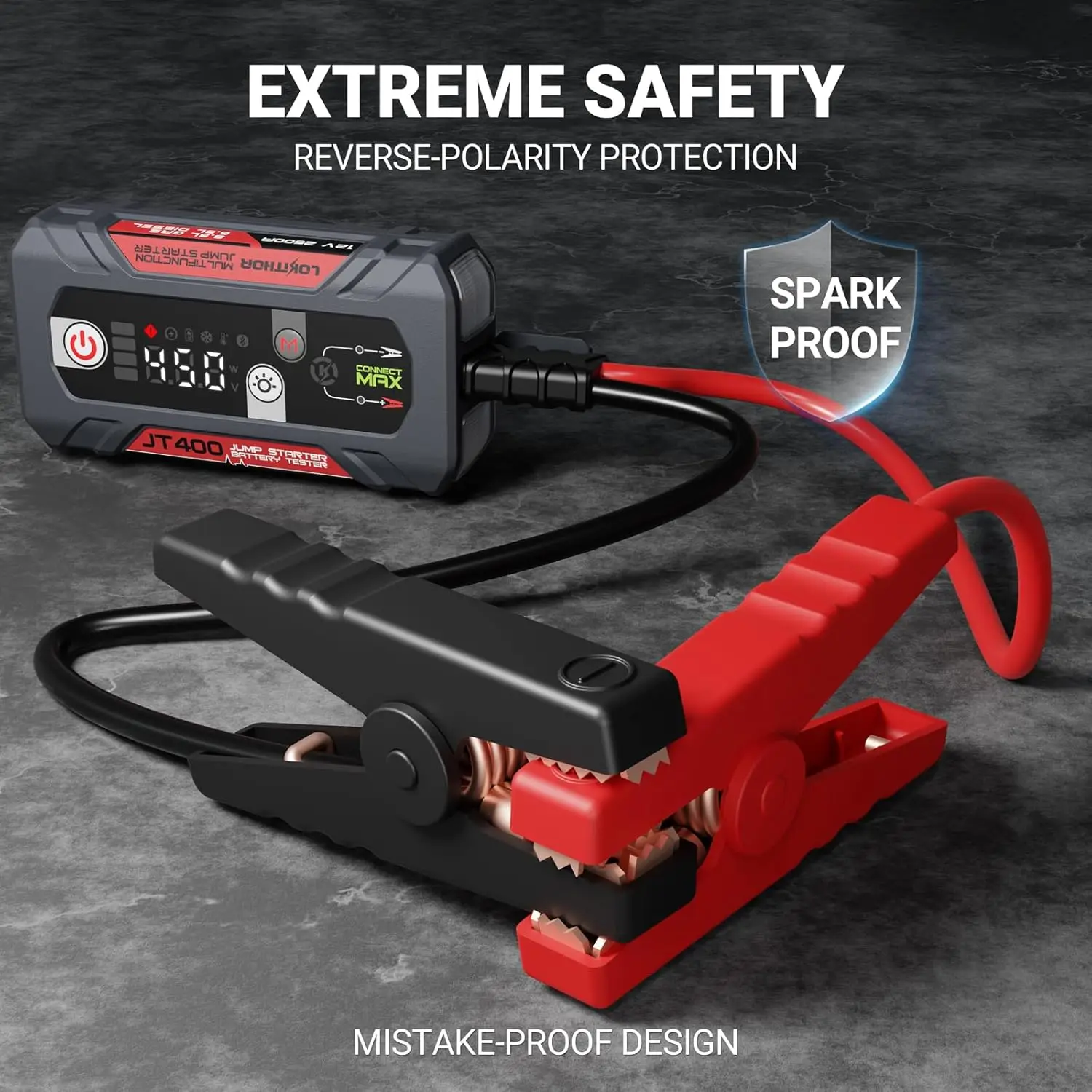 JT400 2500A Jump Starter مع جهاز اختبار بطارية 12 فولت وJ1350 PRO LiFePO4 1350 Amp Jump Starter #3