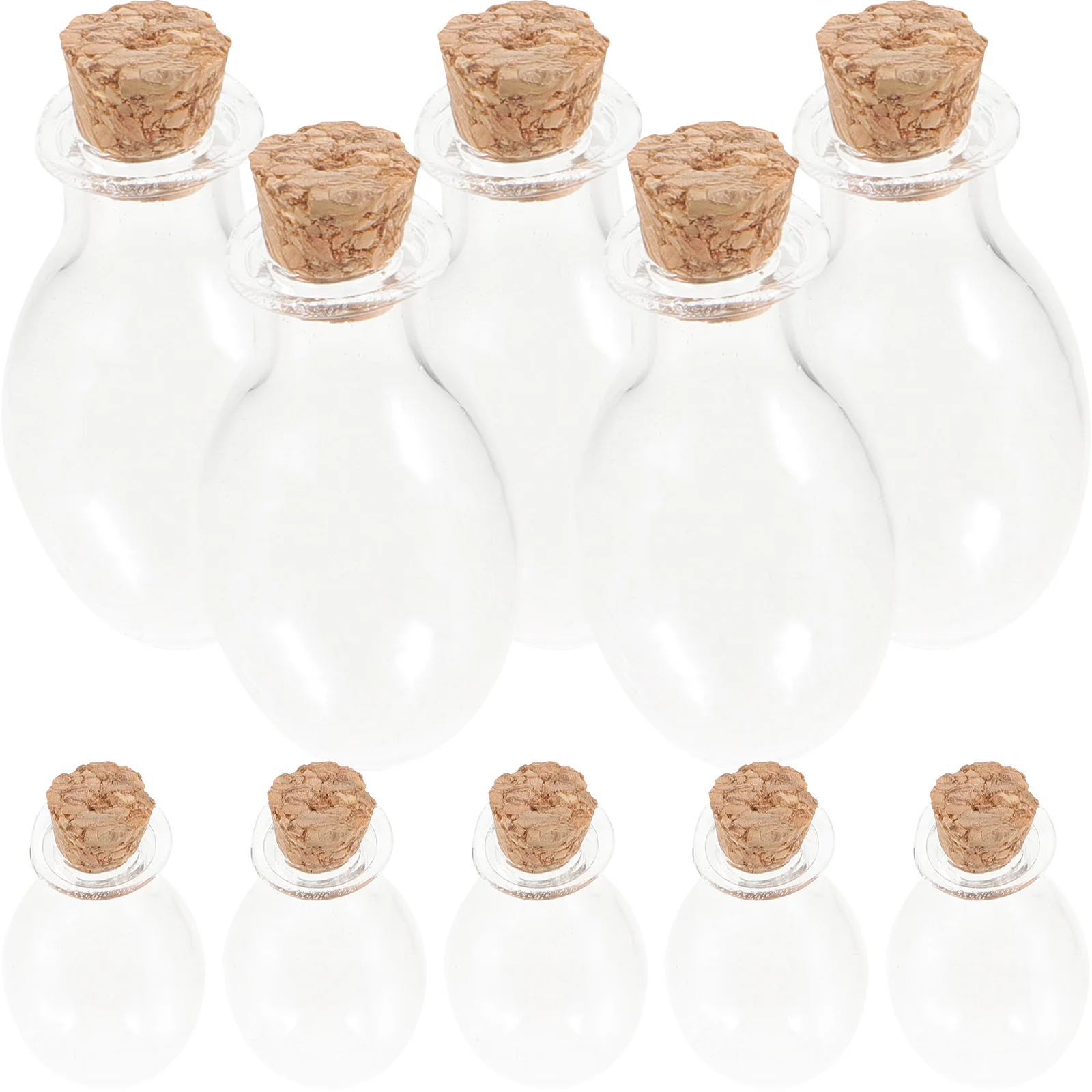 

10Pcs Glass Wishing Bottle Clear Storage Jar with Cork Stopper for Laboratory Sample Display Gift Packing Holder