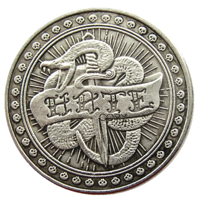 HB(129)US Hobo Morgan Dollar Skull Zombie Skeleton Silver Plated Copy Coins