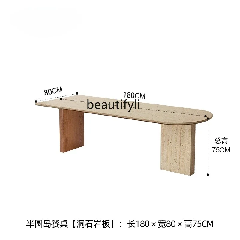 Table à manger en travertin, table à manger en marbre