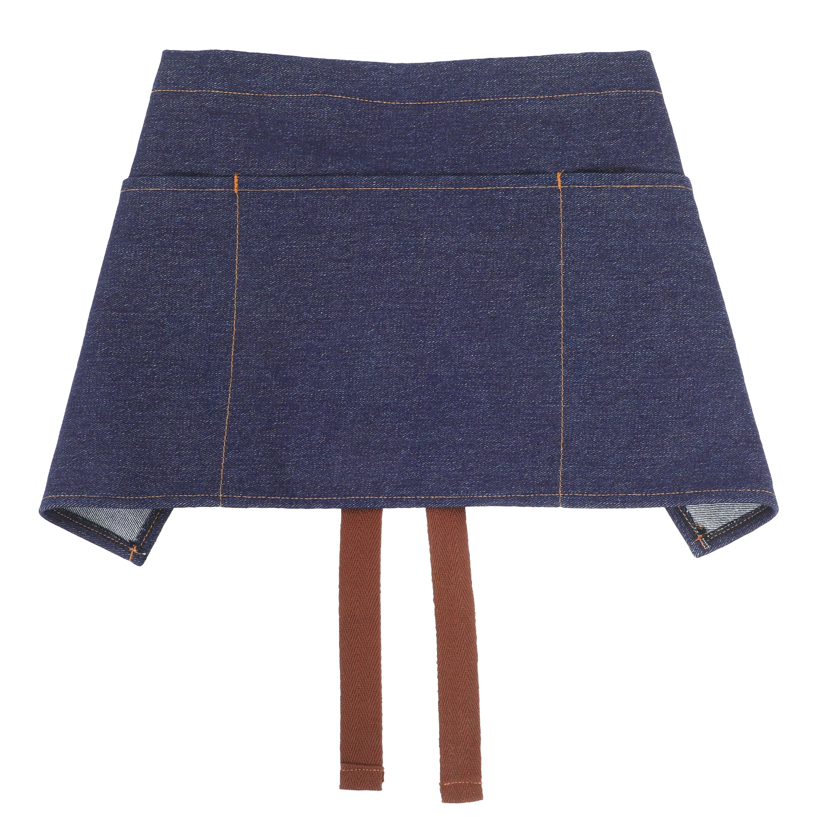 

Cotton Denim Waist Half Body Restaurant Bistro Server Short Apron With Pockets Chef Serving Waitstaff Belly Aprons Pocket