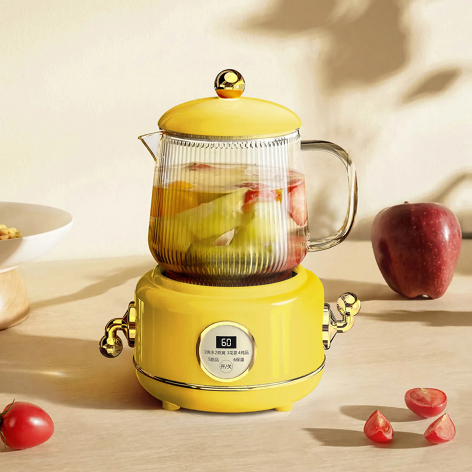 

Горшок для здоровья, стеклянный многофункциональный мини-электрический чайник из нержавеющей стали, чайник для дома и офиса