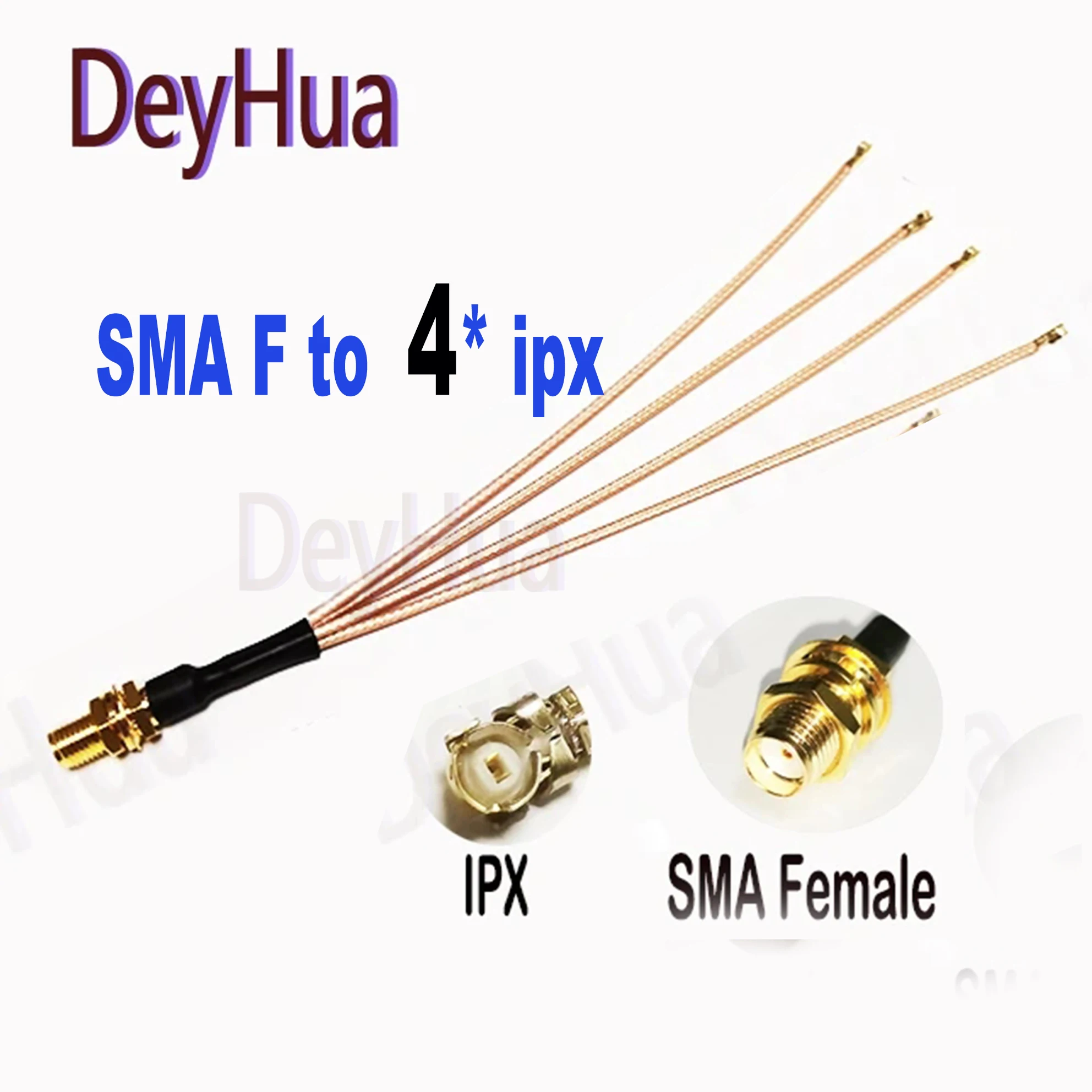 1PCS SMA/RP SMA female to 2 3 4 5 6 7u.FL IPX IPEX1 female jack 1 to 6 sextile cable RG178 Pigtail WIFI antenna expansion jumper