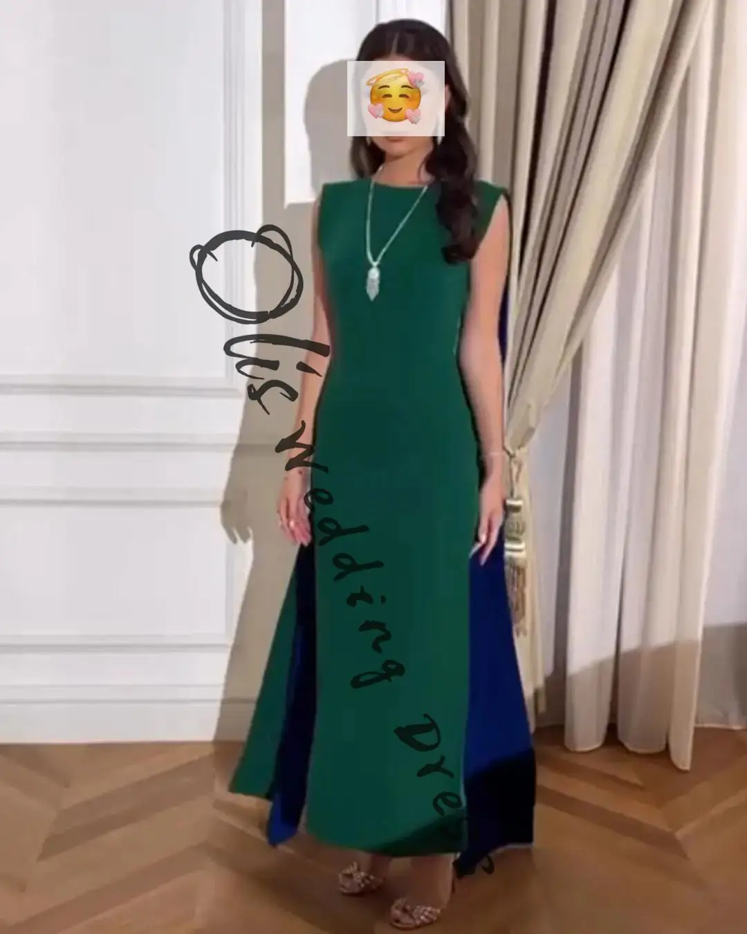 

customized Mermaid Sleeveless Beaded Prom Dresses O-Neck Ankle Length Party Dresses Formal Evening Dresses