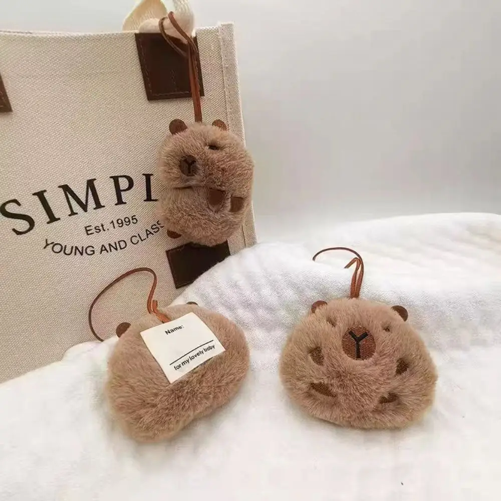 Cute Cartoon Capybara Plush Keychain Plush Stuffed Toys Bag Name Tag Soft Guinea Pig Pendant Hanging Accessory