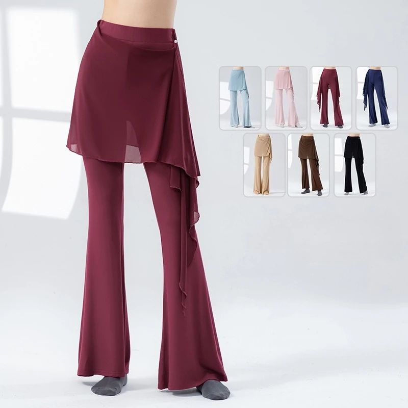 Modern Dance Pants Women Teachers Classical Dance Butt Cover Micro Flared Trousers Skirt Pants Practice orm Fitn Clothing