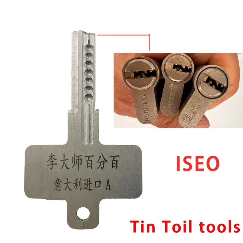 

New Arrival stainless steel solid material home door key for ISEO lock head Tin Toil tools locksmths tools