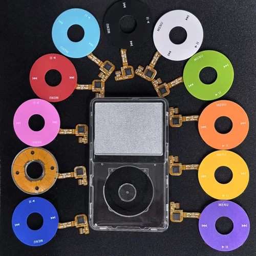 Imagen 2 del producto Carcasa Frontal Transparente con Kit de Botones Flexibles Clickwheel para iPod Classic 6ª y 7ª Generación 80GB 120GB 160GB