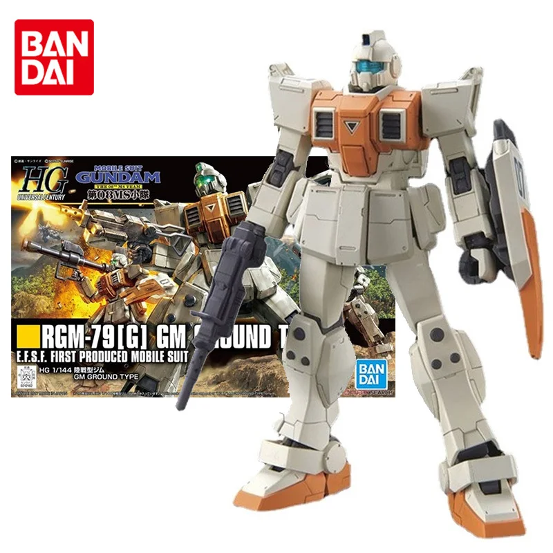 

Bandai Genuine Gundam Model Kit Anime Figure HGUC RGM-79 G GM Ground Collection Gunpla Anime Action Figure Toys for Children