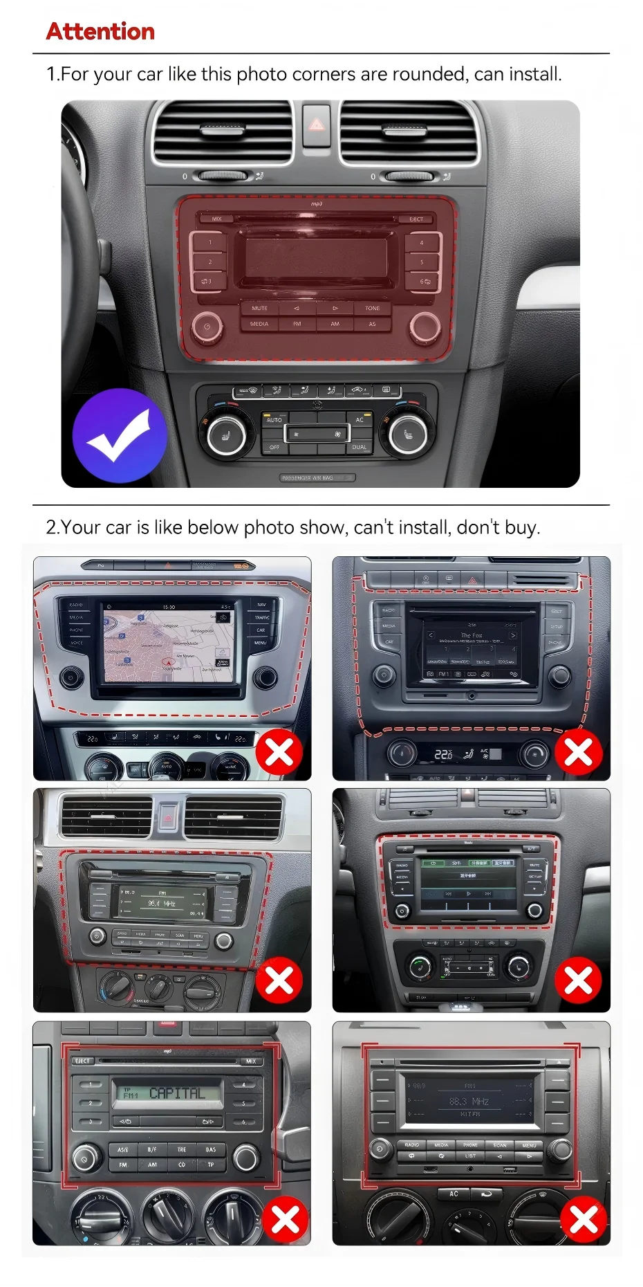 Junsun 7 "9" 10 "CarPlay Android Autoradio für Volkswagen VW Golf Passat JETTA Skoda SEAT Auto Intelligentes System 2din GPS Autoradio – Detail 6
