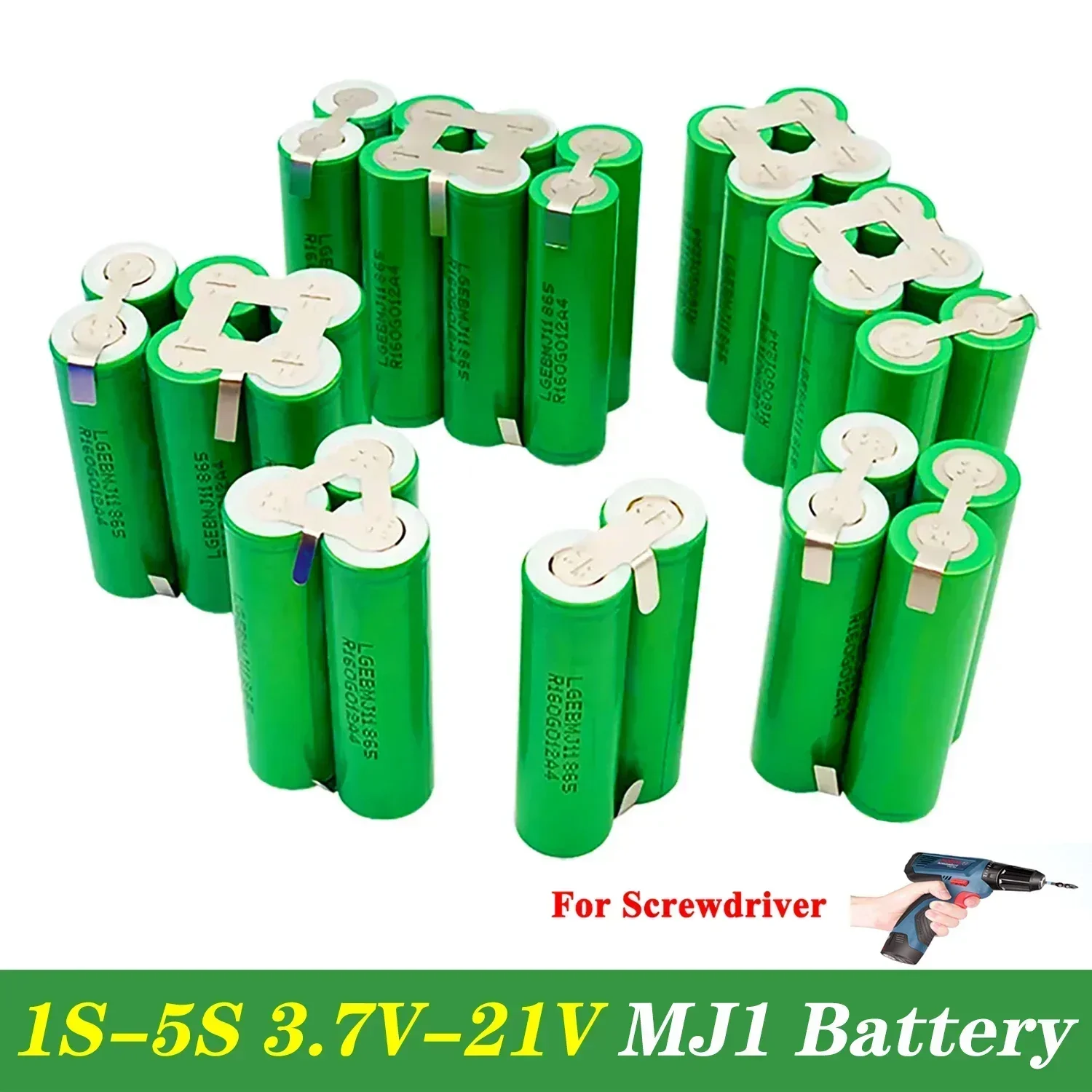 18650 MJ1 1S3P 2S1P 3S2P 4S2P 5S2P 3.7V 8.4V 10.8V 16.8V 18V 3500mAh 7000mAh For Screwdriver Batteries Weld Battery Pack