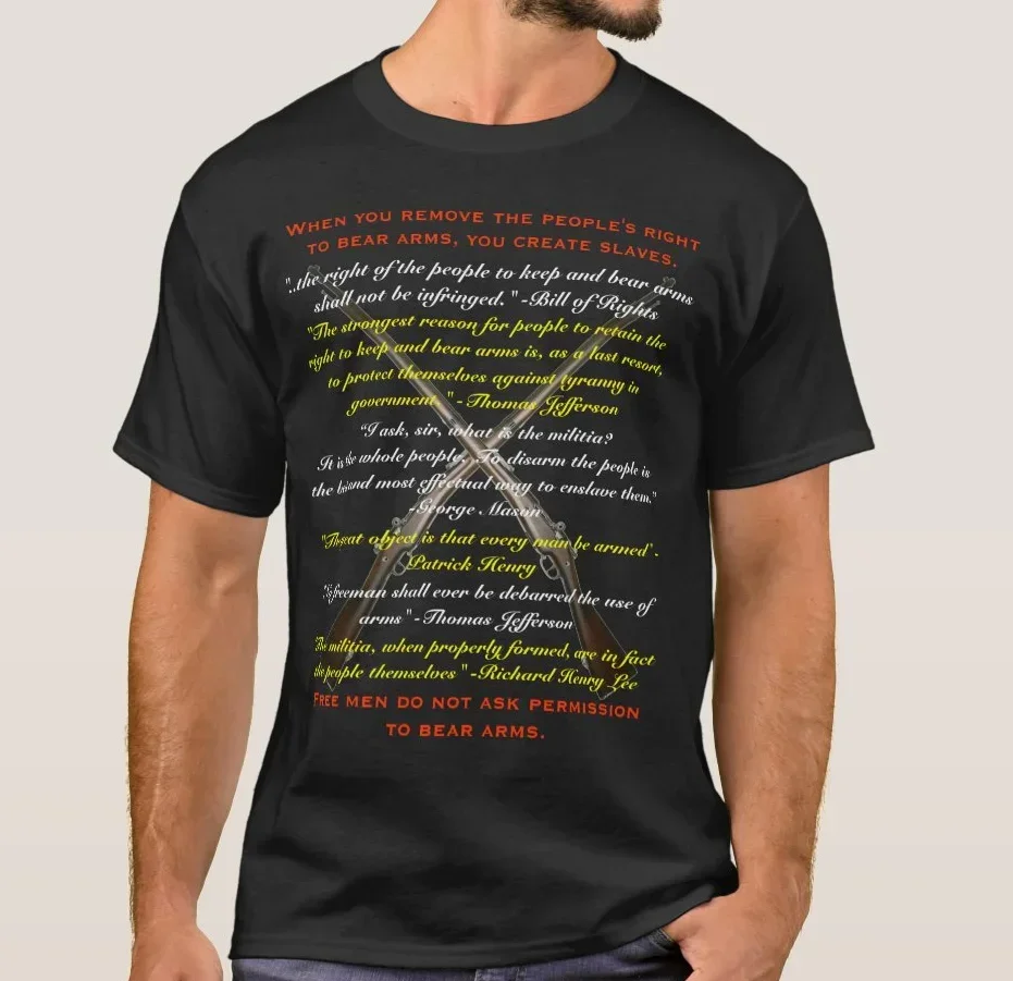 

Richard Henry Lee's Right To Hold Gun Quote T-Shirt 100% Cotton O-Neck Short Sleeve Summer Casual Mens T-shirt Streetwear