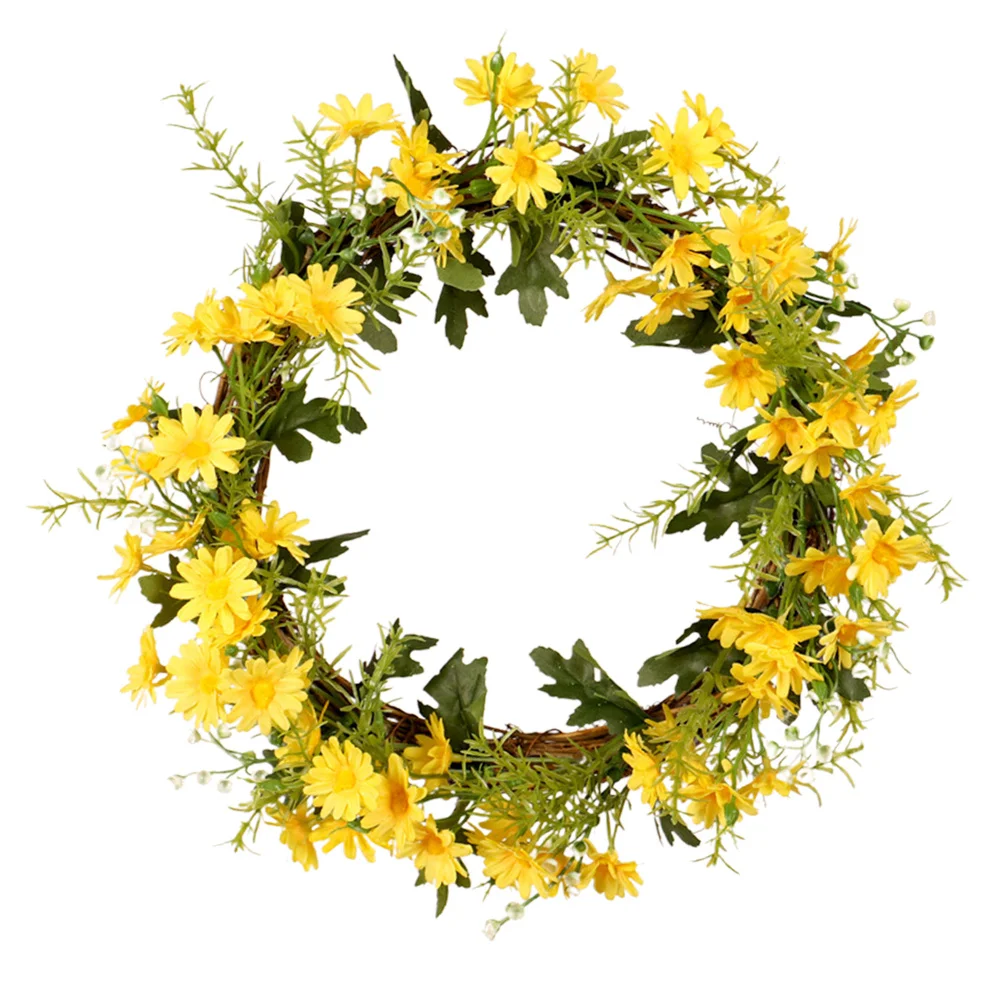 

Simulation Daisy Hanging Garland Flower Wall Hanging Yellow 35cm Home Door Decoration Wedding Party Festival Ornament