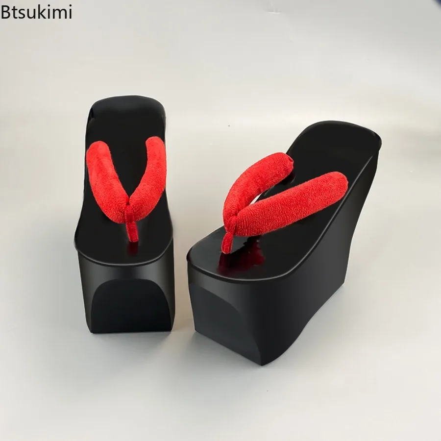 New Women Flip Flops Japanese Geisha Geta Clogs Cartoon Cosplay Costumes Shoes Thick Bottom Platform Sandals Halloween Slippers