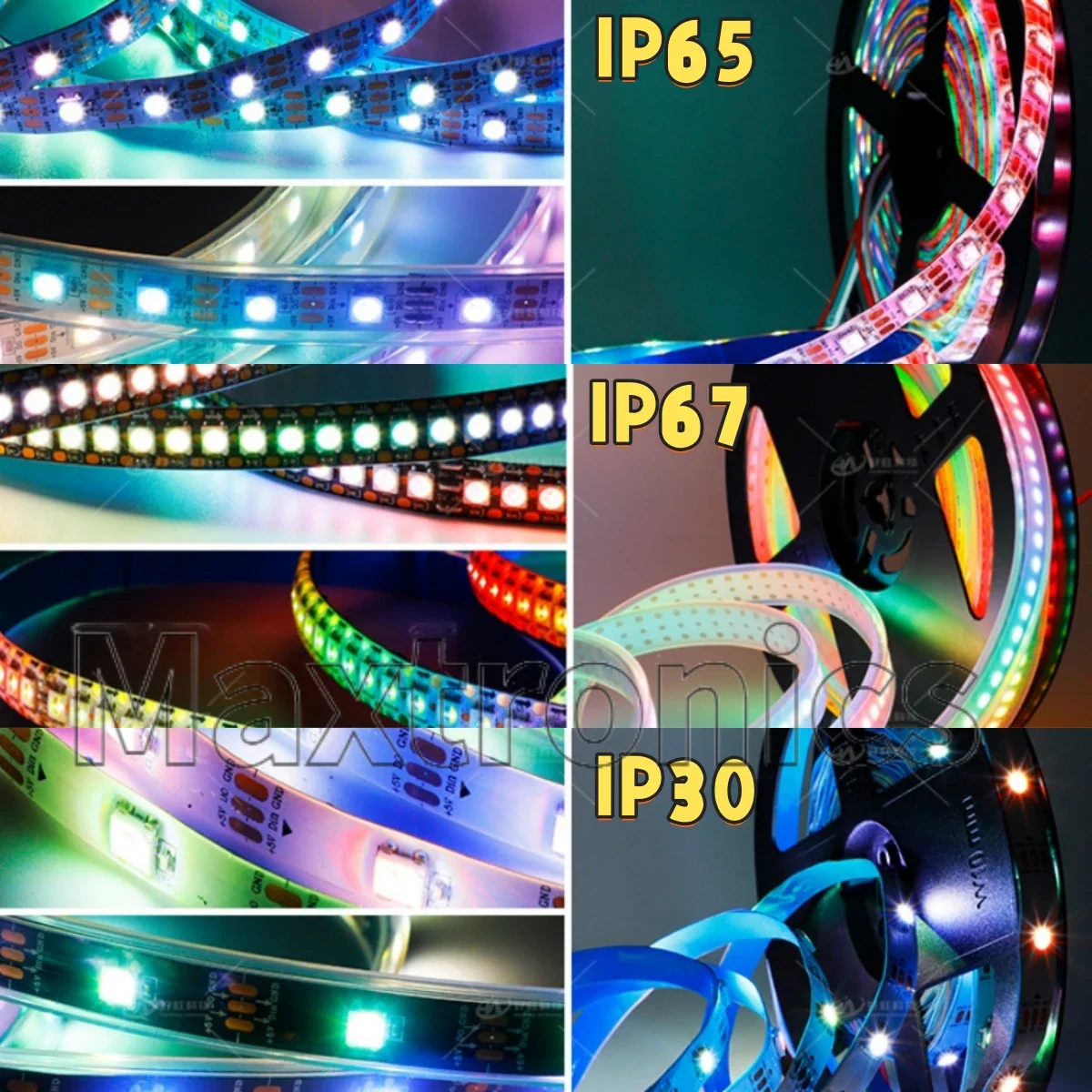 DC5V WWA RGBW RGBWW SK6812 LED Strip (Similar WS2812B) 4 in 1 30/60/144LEDS White IP30/65/67 Individual Addressable Pixel Lights