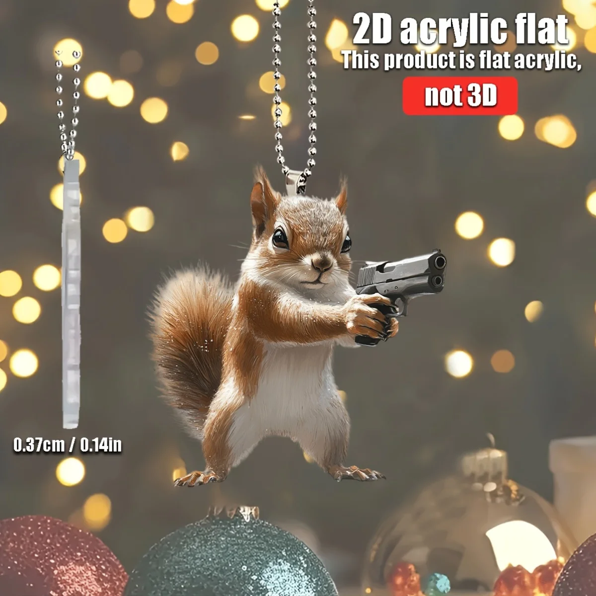 سنجاب مضحك ثنائي الأبعاد مع قلادة تستخدم لتزيين السيارة المعلقة ديكور ممتع ديكور المنزل ملحقات حقيبة الظهر سلاسل المفاتيح #4