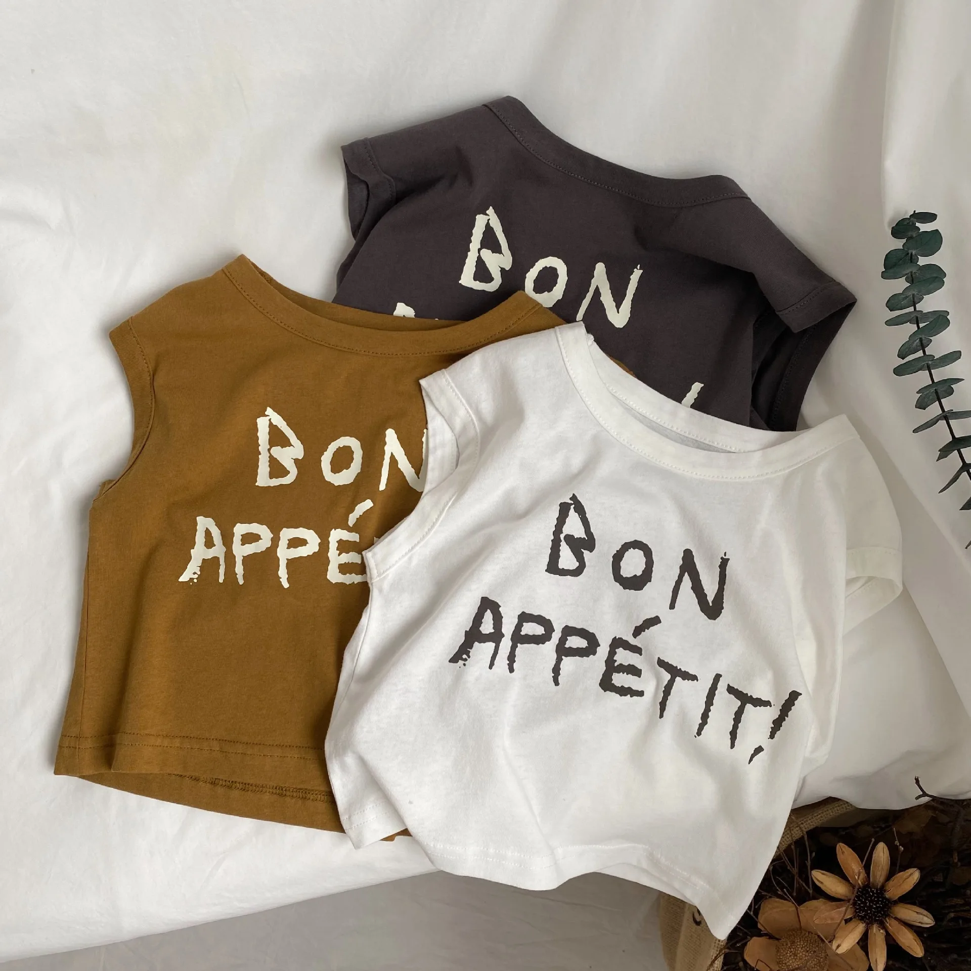 Sommer Jungen Weste Mode Brief Tank Tops für Kinder Baumwolle Kinder Brief Gedruckt Ärmellose T-shirts Lose Beiläufige Junge Tees