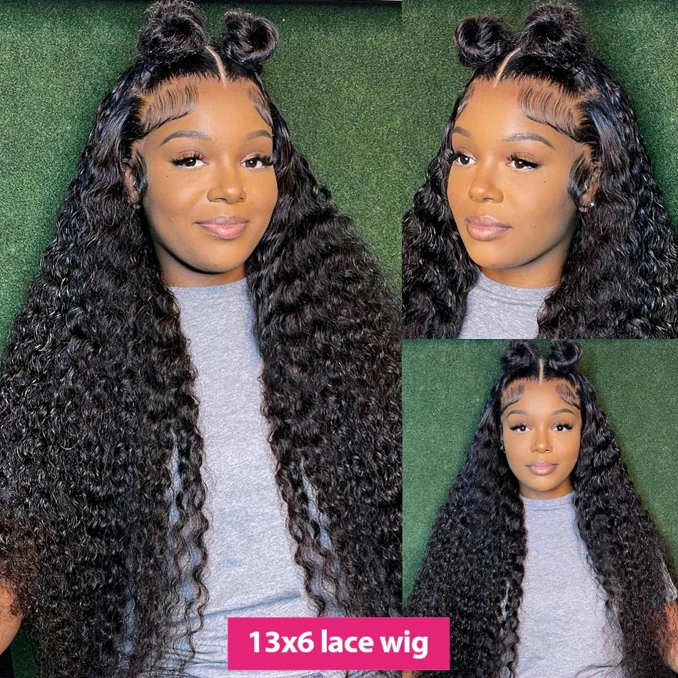 Deep Wave 13x6 Hd Lace Frontal Wig Brazilian 30 40 Inch Transparent 13x4 Curly Lace Frontal Wigs Human Hair Wig For Black Women