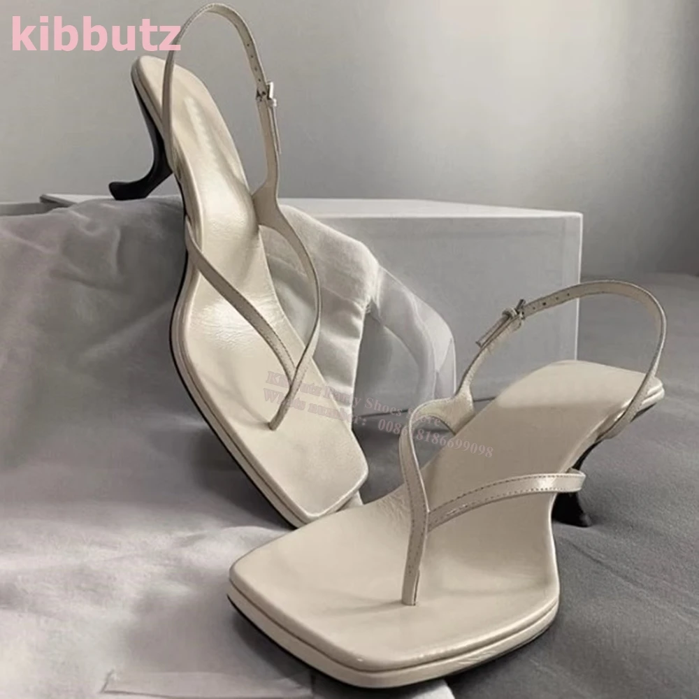 

Clip-Toe Sandals Ankle Strap Square Toe Kitten Heel Genuine Leather Solid Color Fashion Elegant Sexy Party Dress Women Shoes New