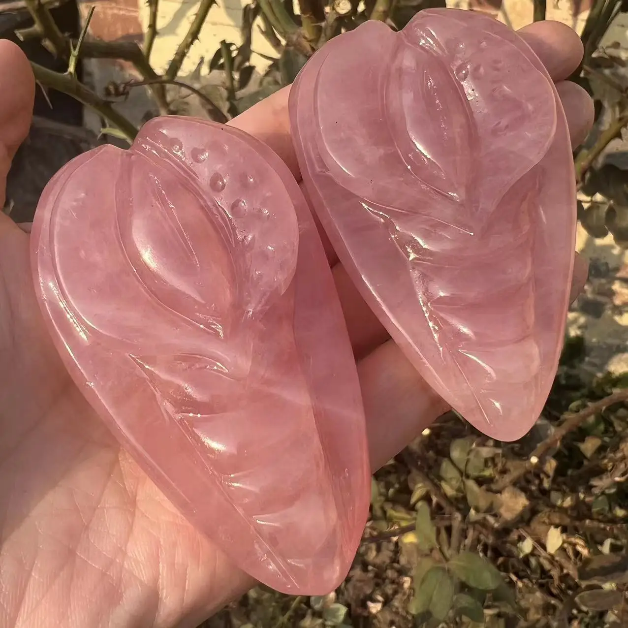 Natural Rose Quartz Source Of Life Figurine Stones Carved Vulva Crystal Women Aesthetic Ornament Healing Reiki