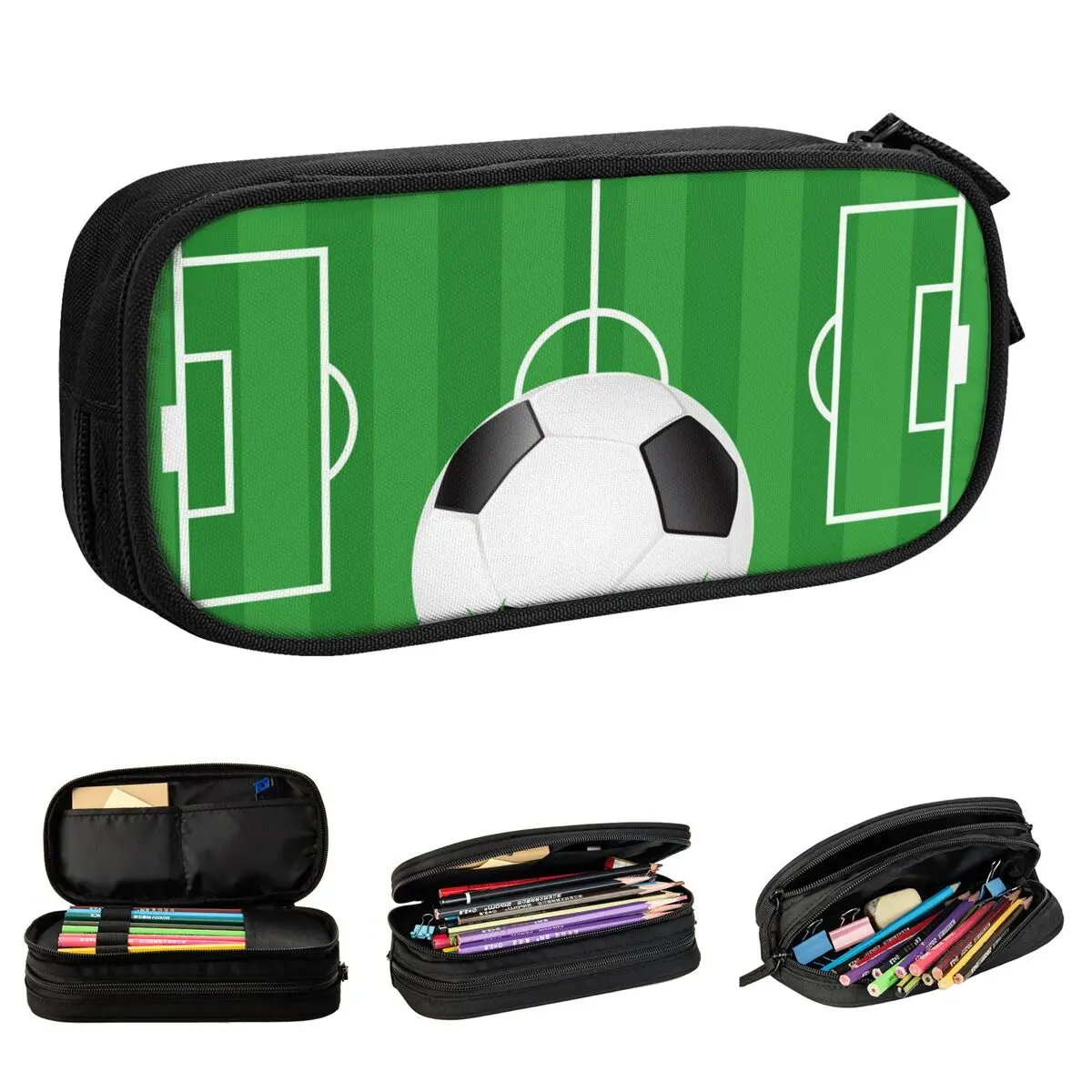 Creative Soccer Football Pencil Case Balls Sports Pencilcases Pen Holder Girls Boys Large Storage Bag Students School Stationery