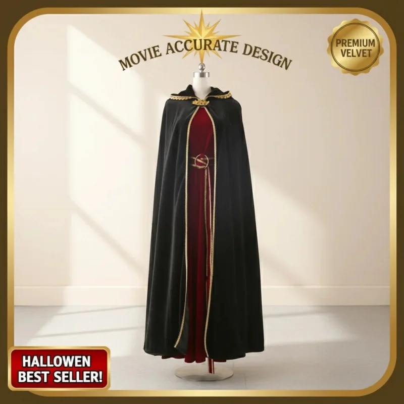 

✿YUANTO✿YUANTO Women's Movie Mother Gothel Cosplay Costume Red Princess Long Dress Belt Outfits for Halloween✿✿✿✿✿