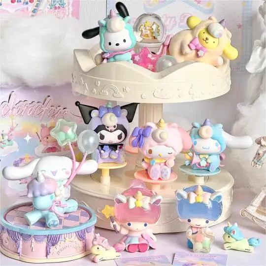 

Sanrio Wonderland Series Blind Box Cinnamoroll Balloon Pochacco Kuromi My Melody Anime Figure Mystery Surprise Box Model Toys