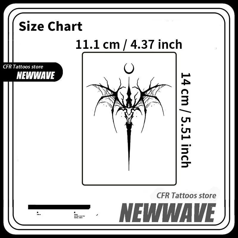 Sexy Devil Wings Herbal Tattoo Stickers For Men Woman Arm Temporary Waterproof Tattoo Body Fake Tattoo Moon Y2K New 2025