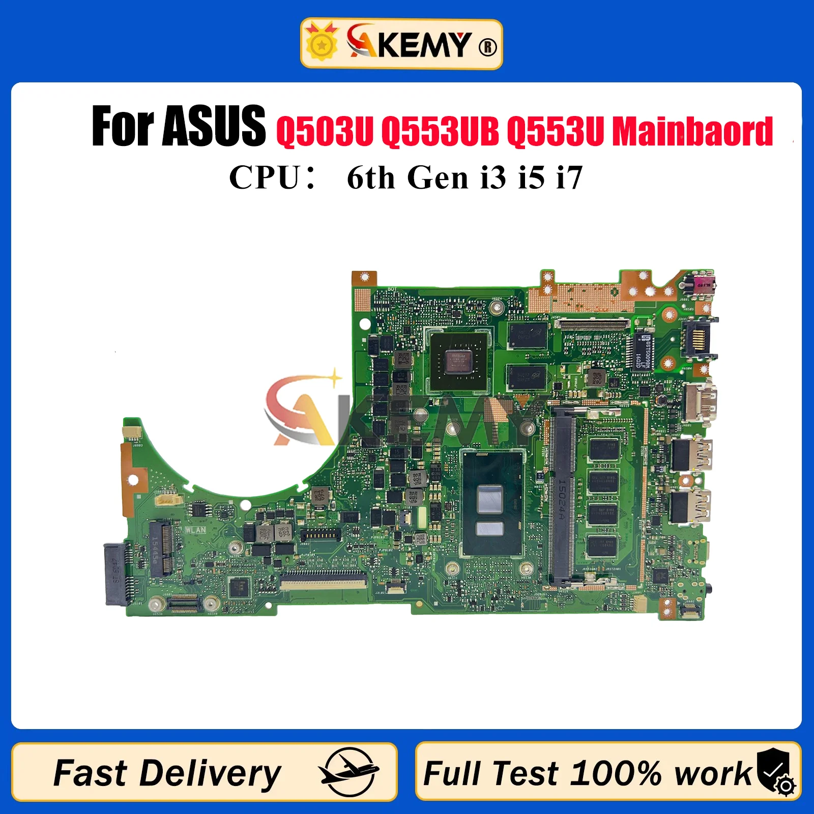 

Q553UB Laptop Motherboard For ASUS VivoBook Q553U Q503U Q553UB Q553UQ Notebook Mainboard W/ i3 i5 i7 CPU 100% tests OK fast ship