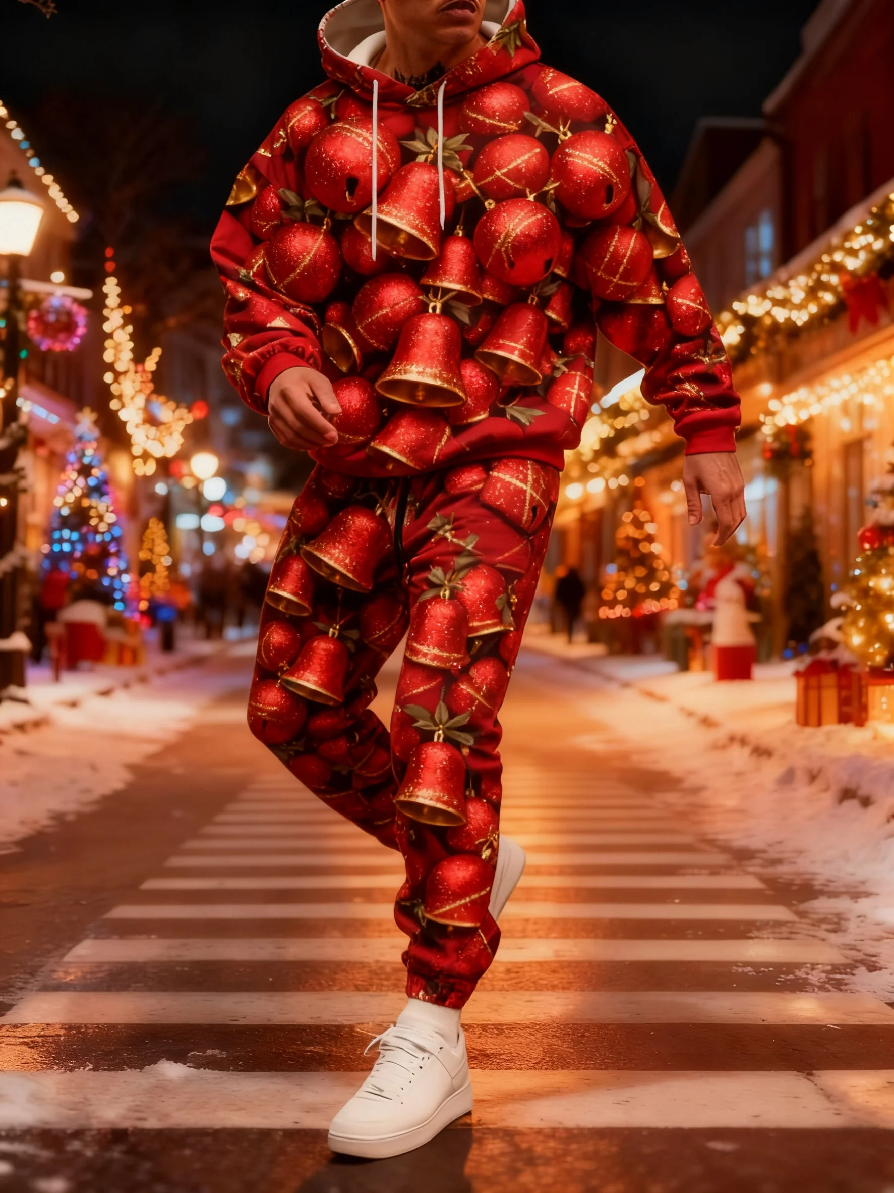Merry Christmas 3D Print Red Men Women Tracksuit Set Casual Hoodie And Pants 2pcs Sets Oversized Pullover Fashion Men Clothing