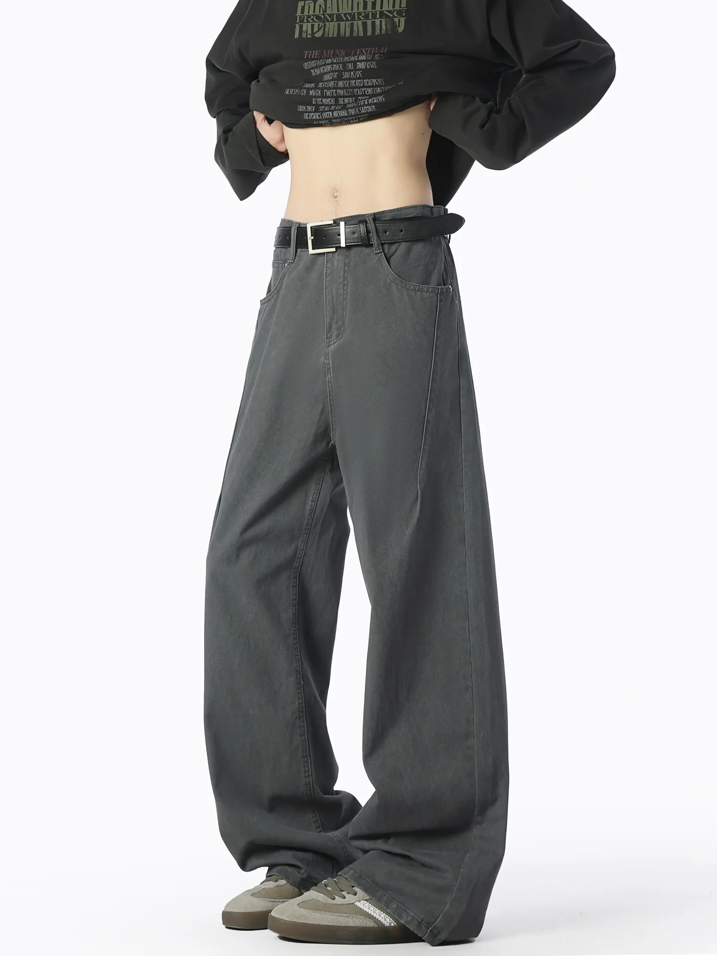 

Loose Straight Leg Men's Jeans Bell Bot American Sle Waed out Clean Fit Casual Cotton Trousers for Autumn