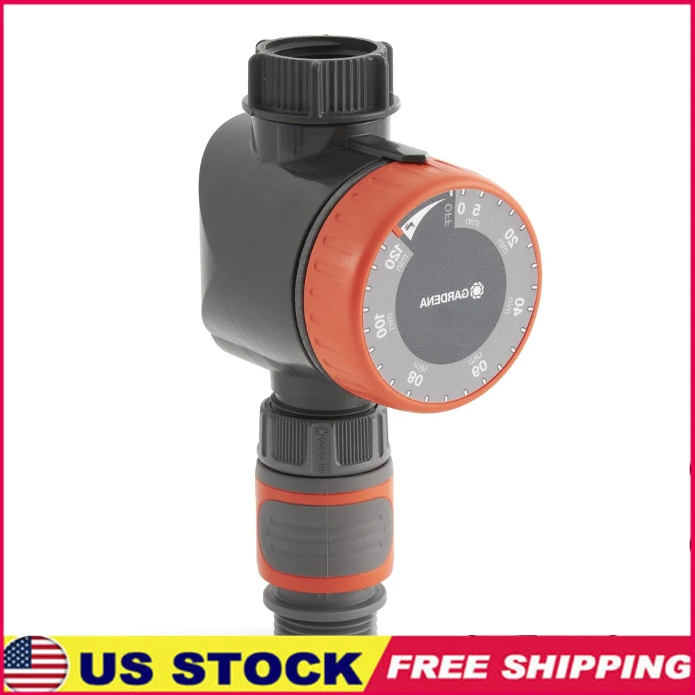 

Mechanical Garden Water Timer with Flow Control Easy Set Rotary Knob Automatic Shutoff No Batteries Required Adjustable Duration