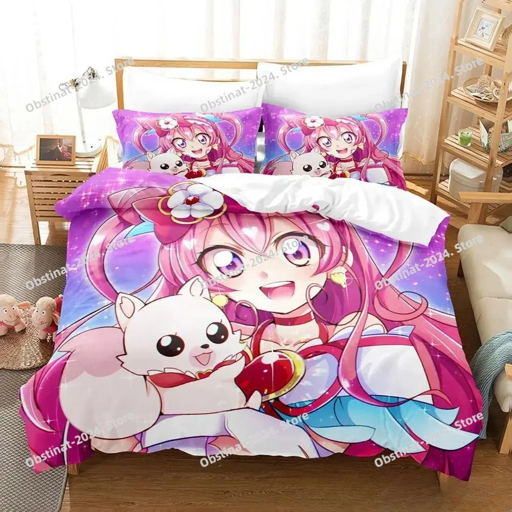 

Smile PreCure! Bedding Set Single Twin Full Queen King Size Bed Set Adult Kid Bedroom Duvet Cover Sets 3D Print Kawaii Anime Bed
