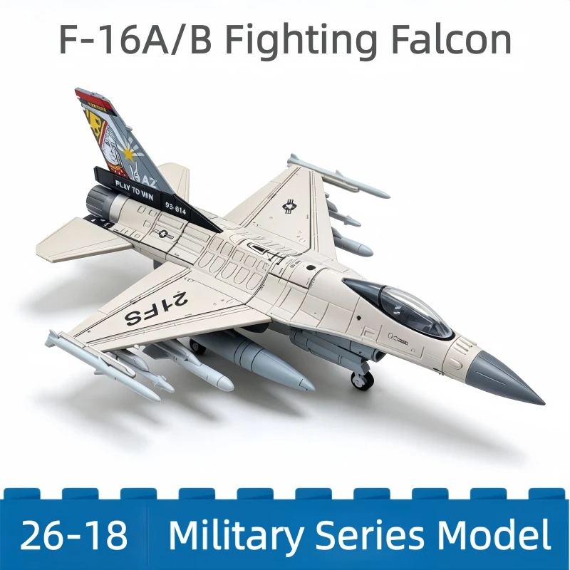 Image of 1/72 Militär-Serie F-16 A/B Fighting Falcon Bausteine Leichter Kampfjet-Bausatz DIY Zusammengebaute Bausteine Spielzeug für Geburtstagsgeschenke