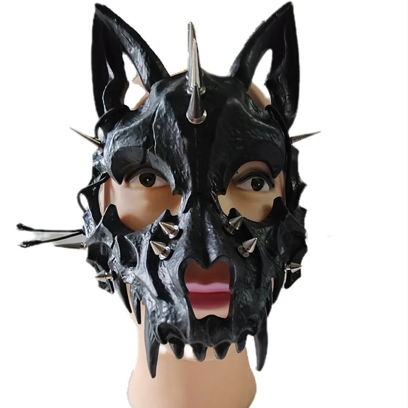Máscara Punk Rock con remaches huecos para hombre y mujer, mufla bucal transpirable para fiesta, Cosplay, Halloween, R3050