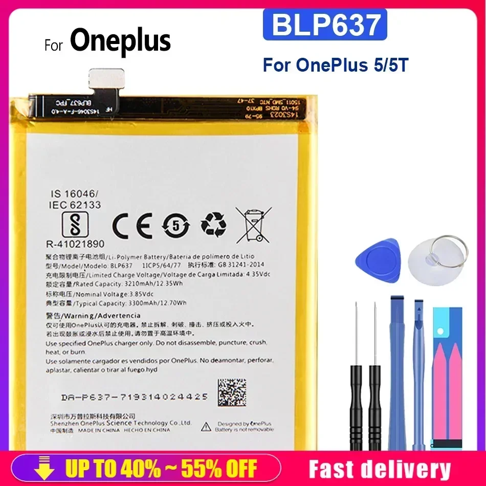 BLP637 For OnePlus 5/5T For One Plus 1+ 5/5T/3 Three/6/2/1 A0001/5/5T/3T/6T/7 Mobile Phone Batteries High Quality Battery