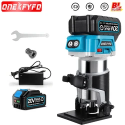 Brushless 6-speed Variable Speed Woodworking Grooving and Trimming Machine Escalate Luminum Alloy Base for 18v Makita Battery